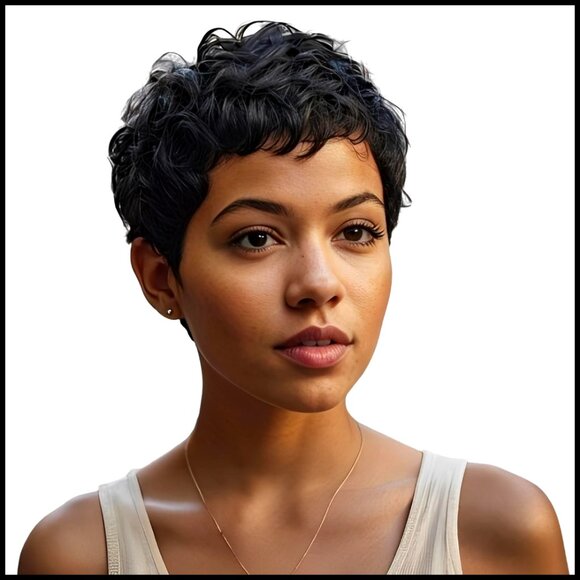 Short Pixie Cut Human Hair Wig Glueless Lightweight Breathable Tangle Free